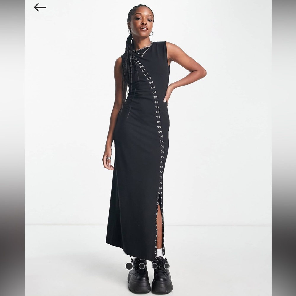 Weekday Zina Hook & Eye Seam Midaxi Dress